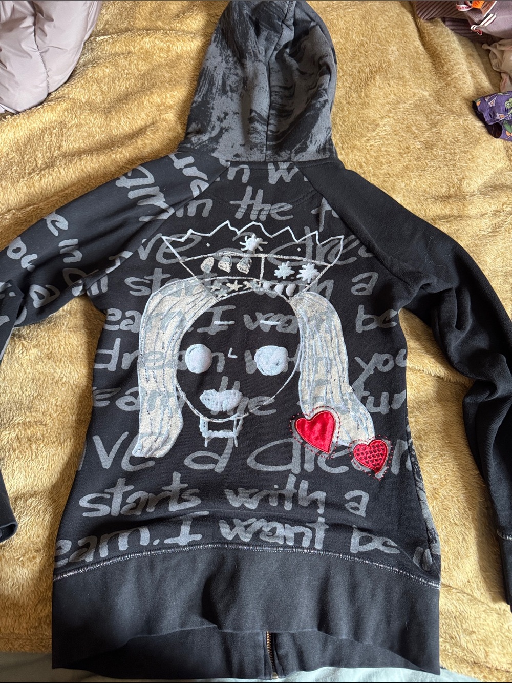 Desigual black art hoodie fitted S